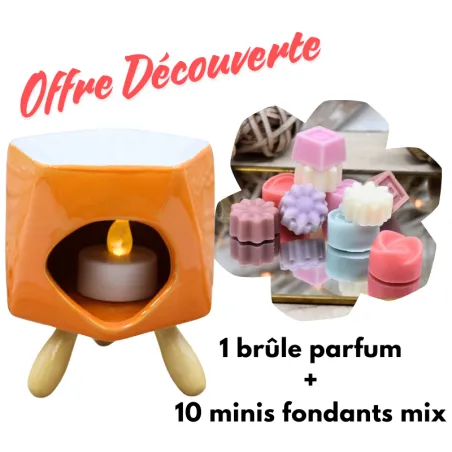 Offre Découverte brûle parfum orange design + 10 minis fondants parfums mix