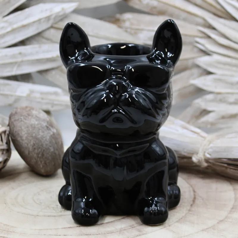 Brûle-parfum BOUBOU noir Bouldogue français