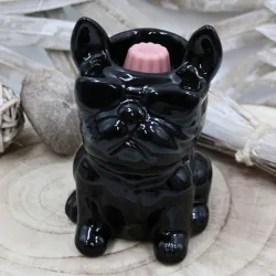 Brûle-parfum BOUBOU noir Bouldogue français