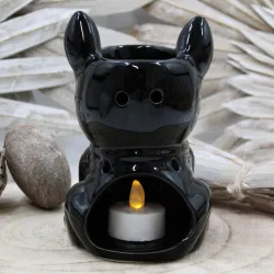 Brûle-parfum BOUBOU noir Bouldogue français