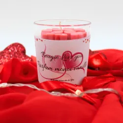 Bougie love rose Saint Valentin monoï vanillé