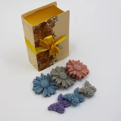 Coffret 6 fondants fleurs et papillons parfumés