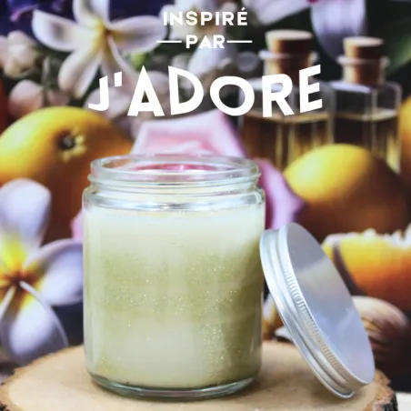 Bougie à la cire végétale et parfum inspiré de J'adore