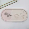 Vide poche en jesmonite marbré avec rose