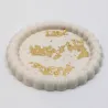 Plateau en jesmonite rond avec finition feuille d'or