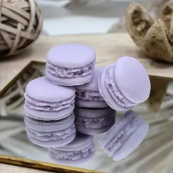 lot de 4 fondants parfumés en forme de macaron à la fleur de tiaré