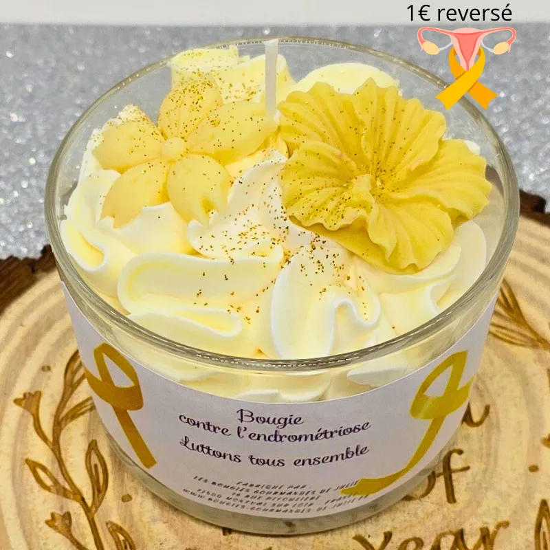 Bougie chantilly parfum monoï lutte contre l'endométriose 1€ reversé