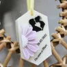 Suspension parfumée personnalisable avec fleur et écritures