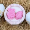 Bougie parfum fleur de coton dans coquille d'oeuf en jesmonite
