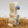 Bougie parfumée lapin de pâques pour fêter le printemps, couleur blanc/bleu
