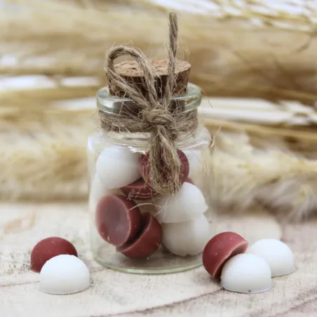 Fiole avec fondants parfumés, cadeau idéal pour les invités de vos évènements