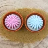 Lot de 2 mini bougie parfum muguet et parfum citronnelle avec cactus, coulée dans un pot en terre cuite