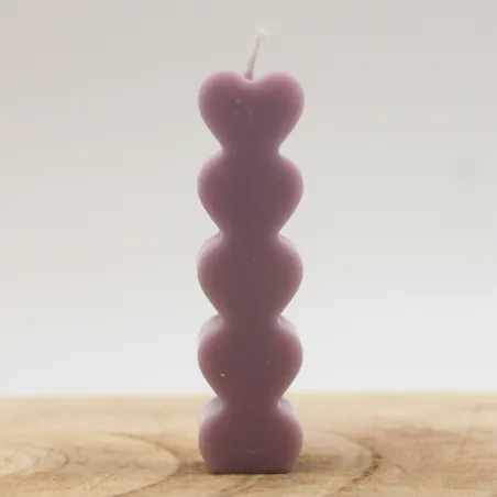 Bougie en forme de cœur superposée, parfumée.