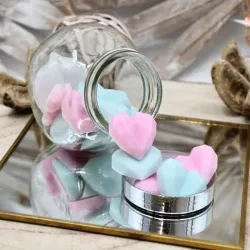 Pot de 15 minis fondants coeurs air frais et fleur de tiaré