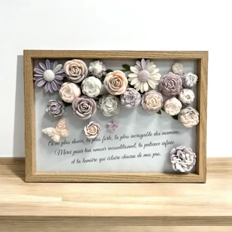 Cadre cadeau avec fondants parfumés et message personnalisé