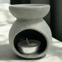 Petit brûle parfum design spirale gris