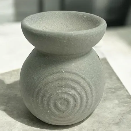 Petit brûle parfum design spirale gris
