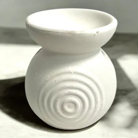 Petit brûle parfum design spirale blanc
