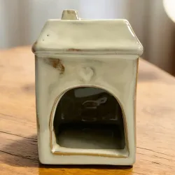 Petit brûle parfum design maison couleur crème