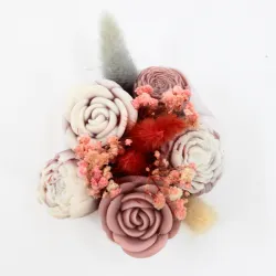 Mini bouquet de fondants fleurs parfumés avec contenant en jesmonite