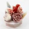 Mini bouquet de fondants fleurs parfumés avec contenant en jesmonite