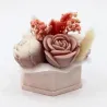 Mini bouquet de fondants fleurs parfumés avec contenant en jesmonite