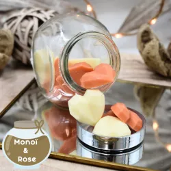 Pot de 15 minis fondants coeurs monoï et rose