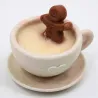 Bougie parfumée avec tasse et coupelle en jesmonite