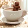 Bougie parfumée avec tasse et coupelle en jesmonite