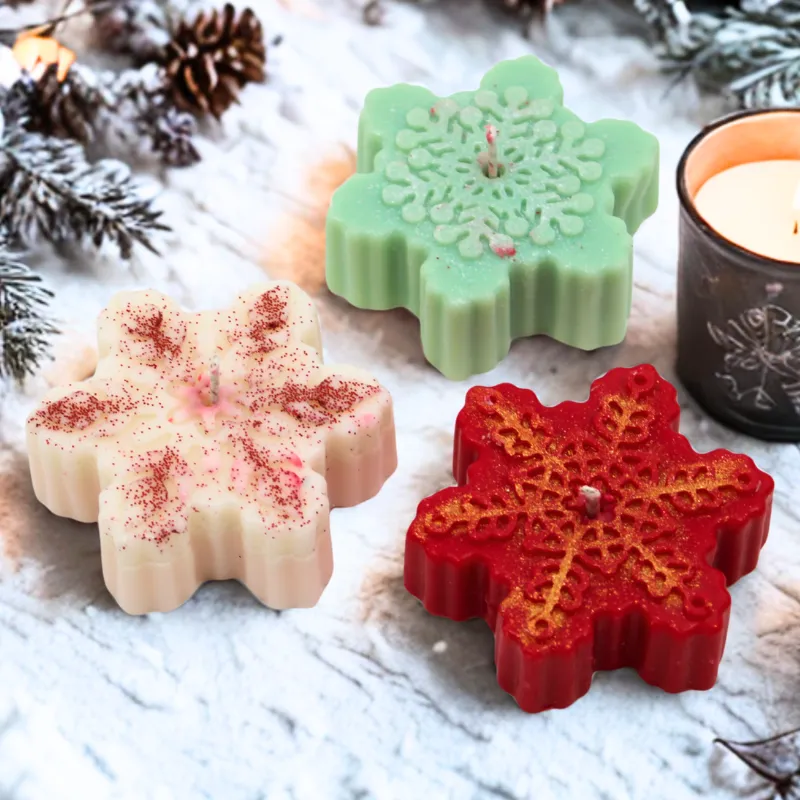 Lot de 3 bougies parfumées Etoile des neiges