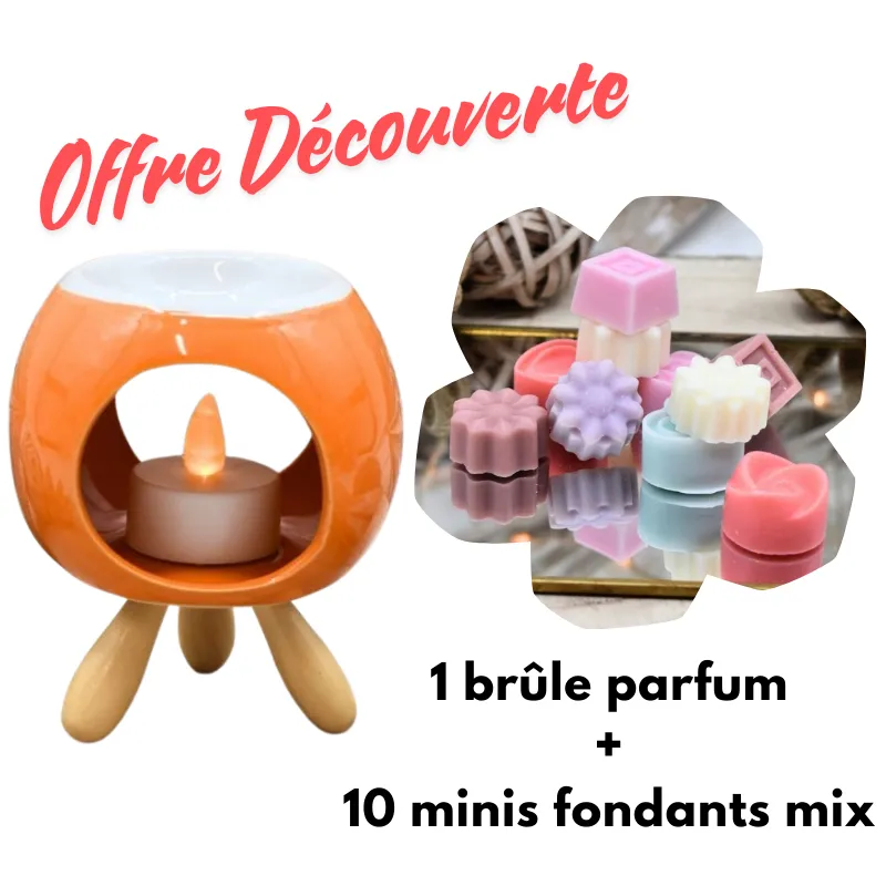 Offre Découverte brûle parfum orange rond + 10 minis fondants parfums mix