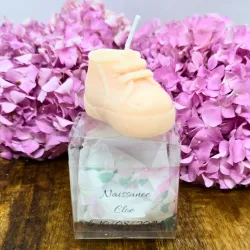 Bougie vanille rose pour naissance ou baptême personnalisable