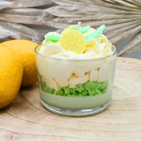 Bougie chantilly mojito, crumble à la cire végétale et parfum de grasse