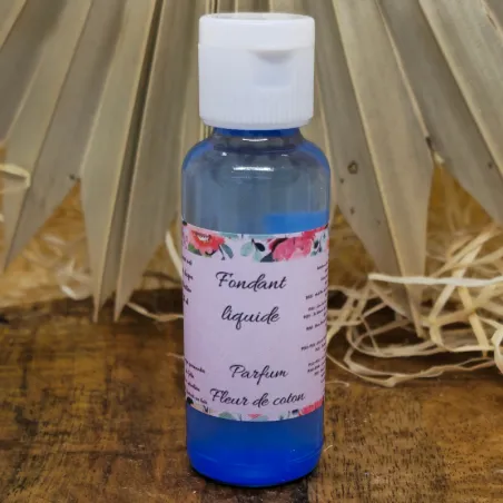 Fondant liquide parfum fleur de coton et paillette biodégradable.