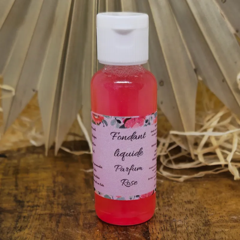 Fondant liquide pailleté parfum rose d'amour 30ml